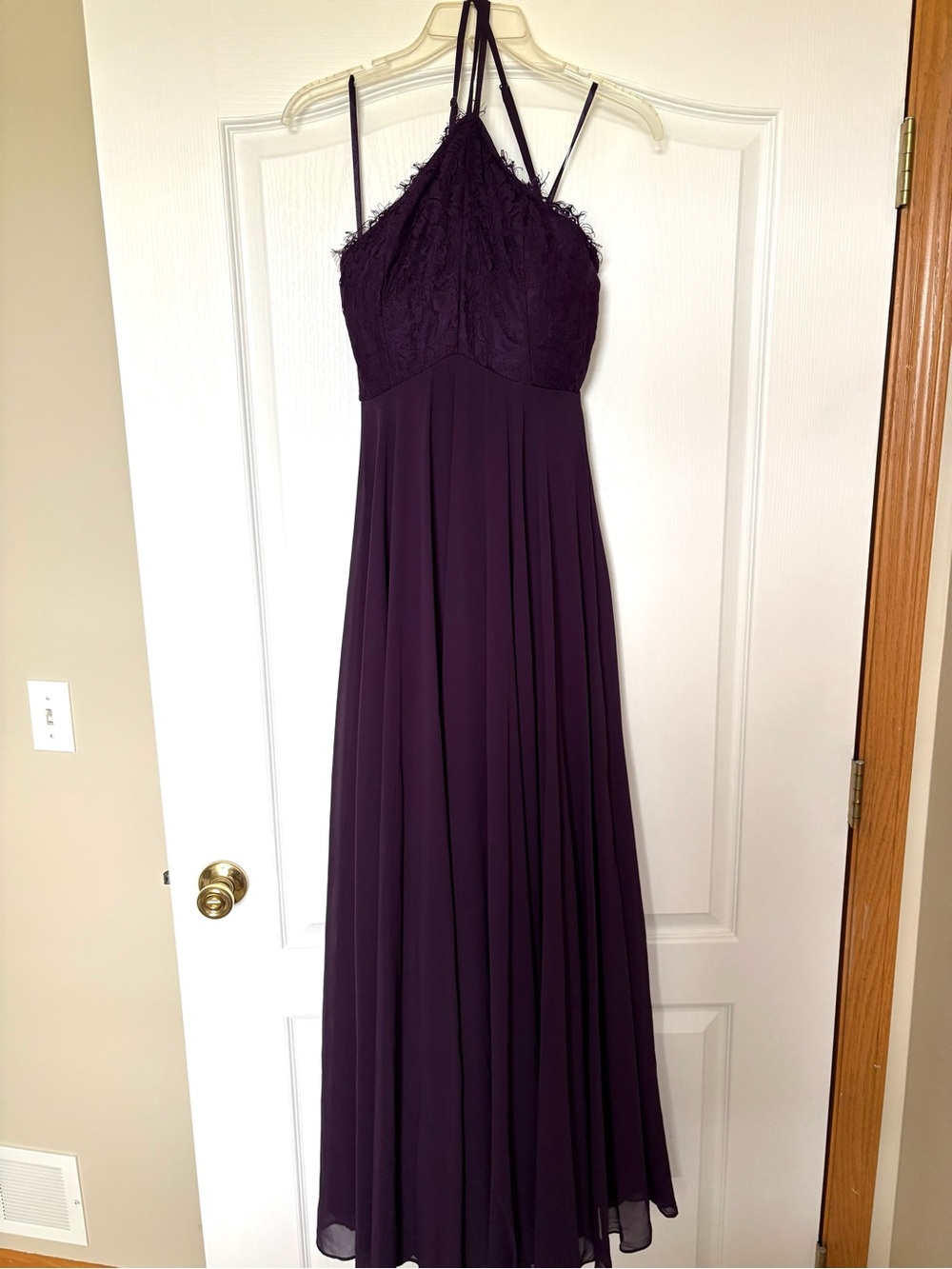Elegant Lulu’s Women's Plum Halter Evening Dress Size: S
